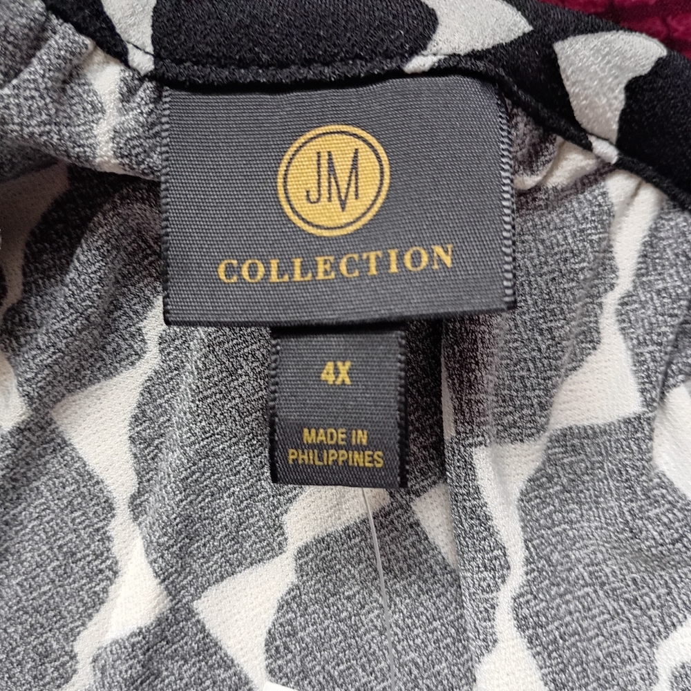 JM Collection, NWT, Core Tops, Deep Black And White, 3x And 4x - Picture 7 of 8